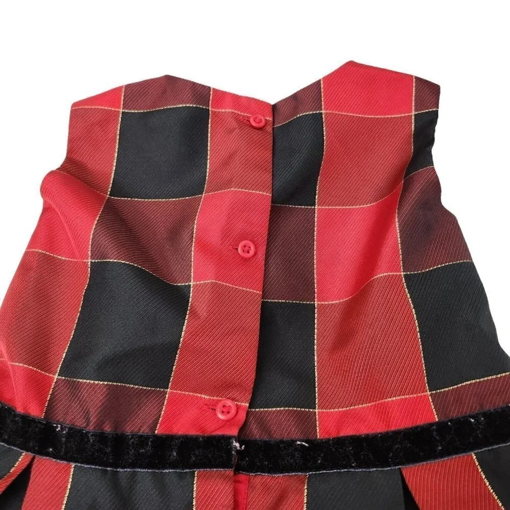 The‎ Children's Place Girls Plaid Dress 4T Plaid Red Black Holiday Party Toddler - Picture 7 of 8